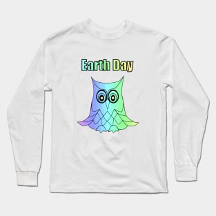 EARTH Day Celebration Blue Owl Long Sleeve T-Shirt